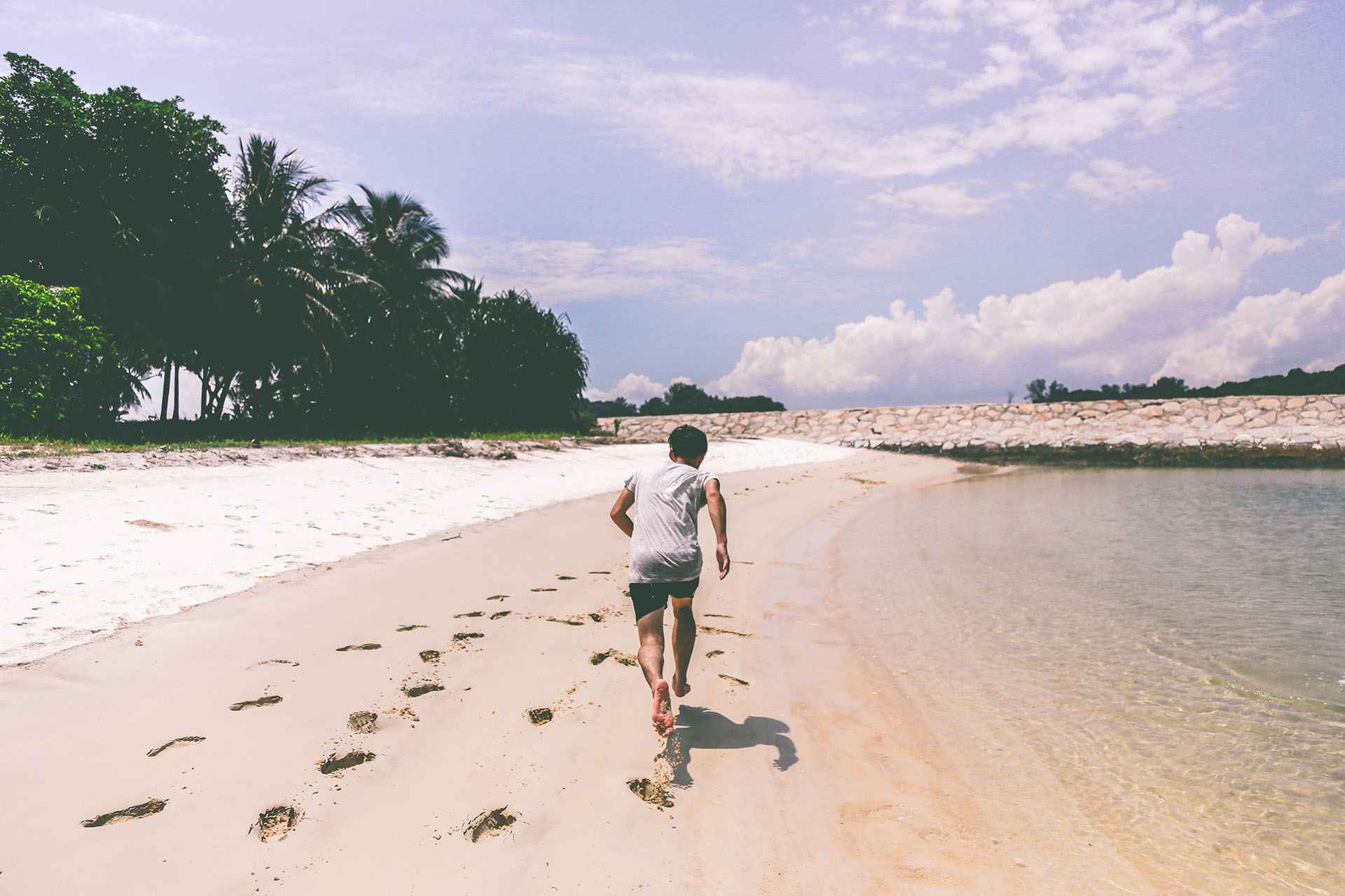 Traveler looking across a wide landscape